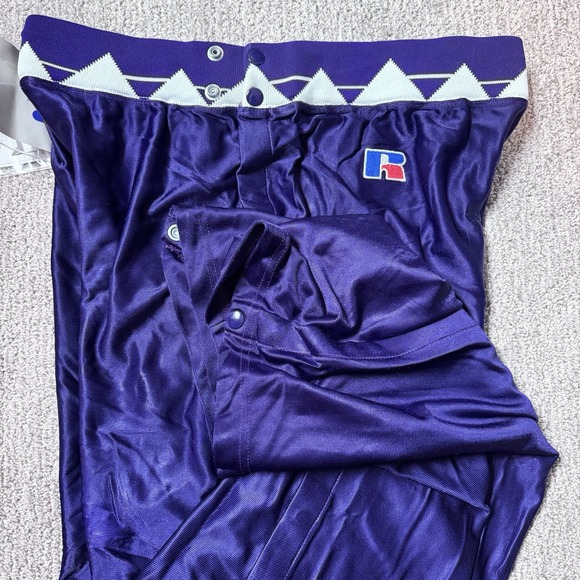 Vintage Russell Athletic Tear Away Track PantsXL Shiny Dazzle Royal Purple NOS